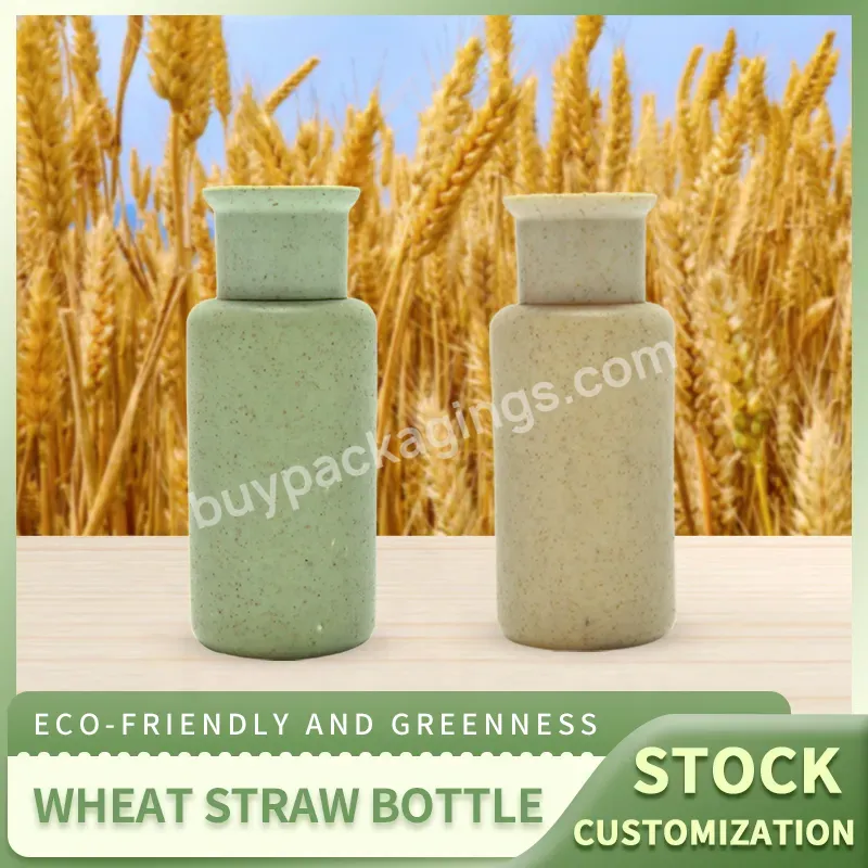 Environmentally Friendly Recyclable Compostable Makeup Container Shower Gel Dispenser Wheat Straw Bottle 30ml Plastic Cosmetic - Buy Wheat Straw Bottle,Wheat Straw 30ml Bottle,Plastic Shampoo Bottle.