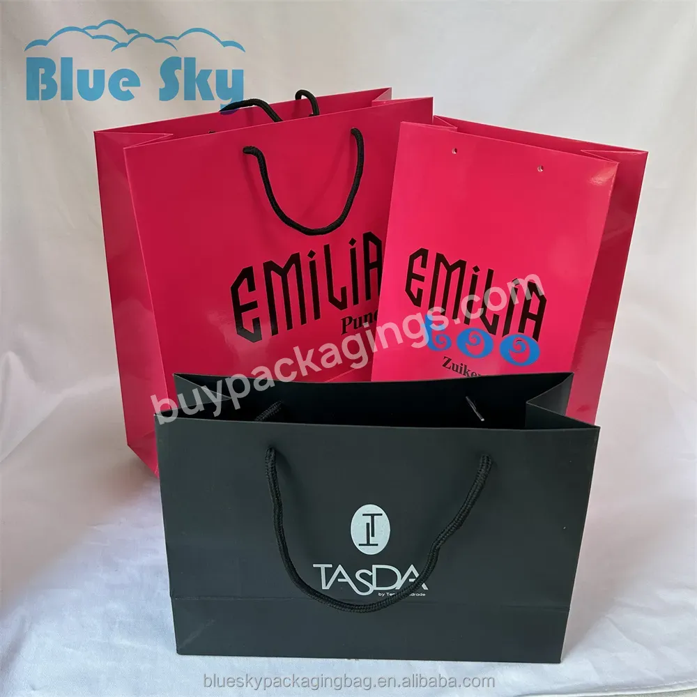 Environmentally Friendly Repeated Use Of Paper Wholesale Custom Printed Bow Paper Bags Printed With Ribbon Shopping Gift Bags - Buy Paper Packaging Bags,Clothing Shopping Bags,Custom Logo Packaging Bags.