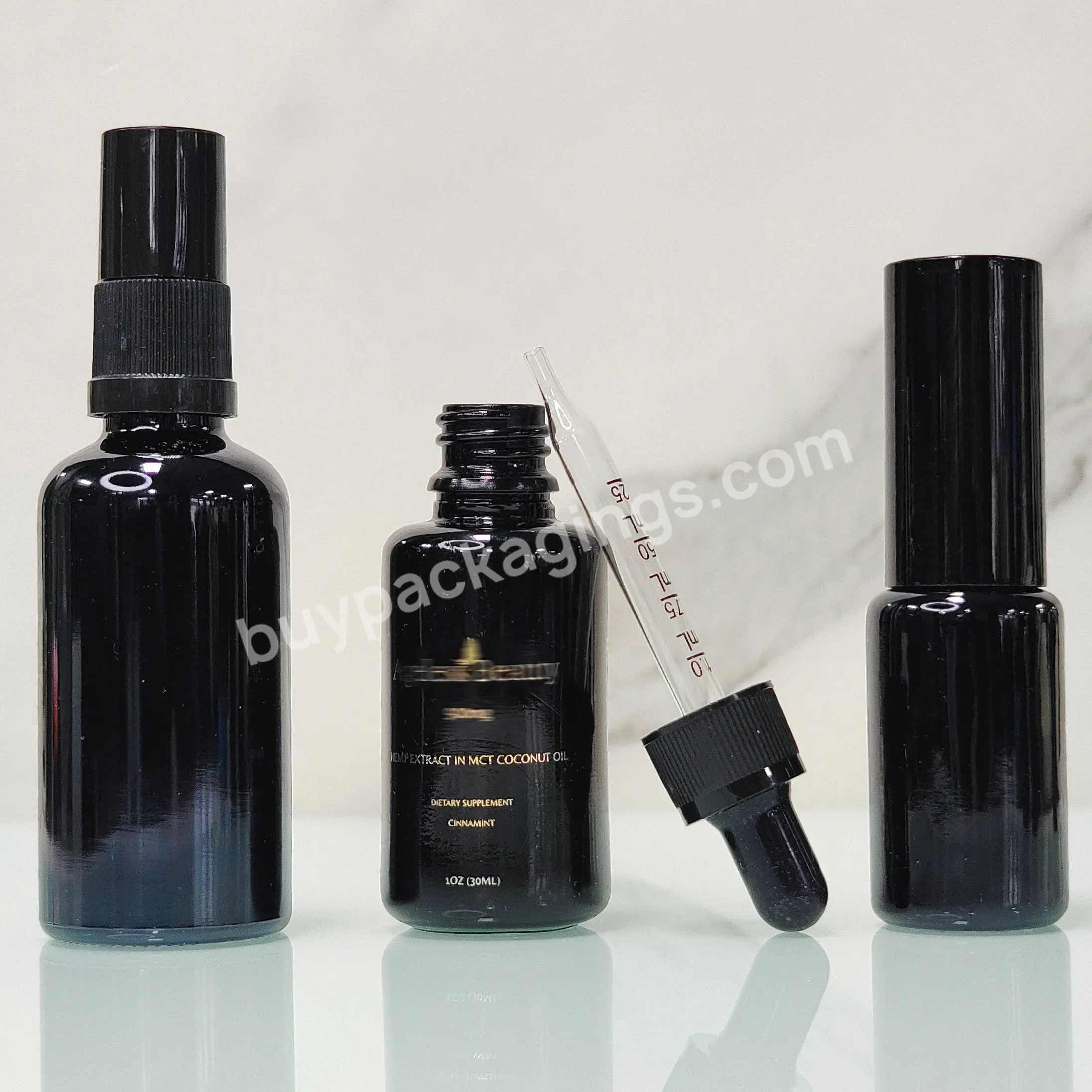 Essential Oil Container Round Shoulder Violet Black Uv Glass Cosmetic Bottle With Sprayer Dropper Pump - Buy 50ml Glass Bottle With Dropper,Luxury 30ml Dropper Glass Bottle,Fancy Glass Dropper Bottles For Oil 15 Ml.
