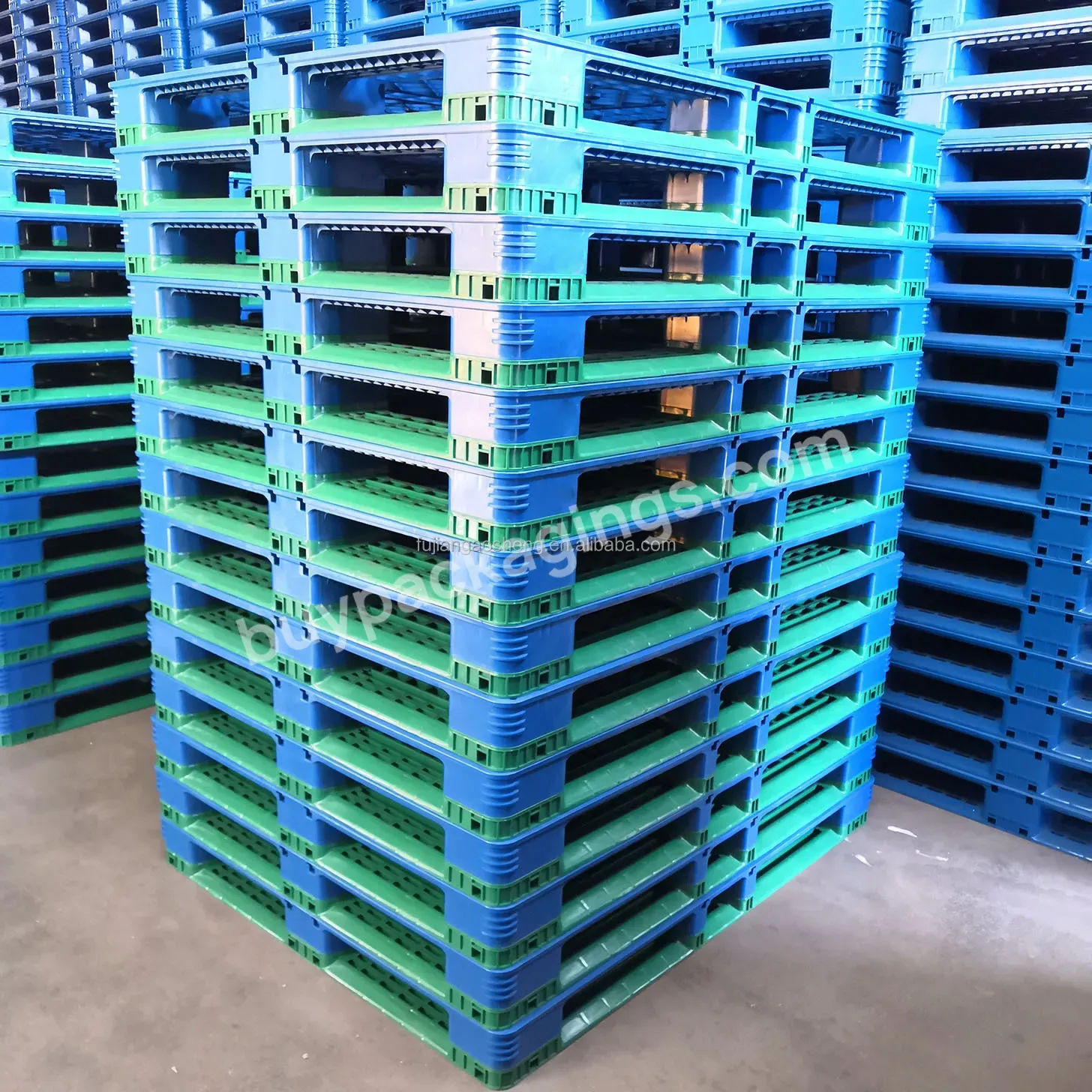 Euro Pallet 4way Beverage Cheap Price Shipping Storage Heavy Duty Hdpe Large Stackable Plastic 1210blue013 Gaosheng Single Faced