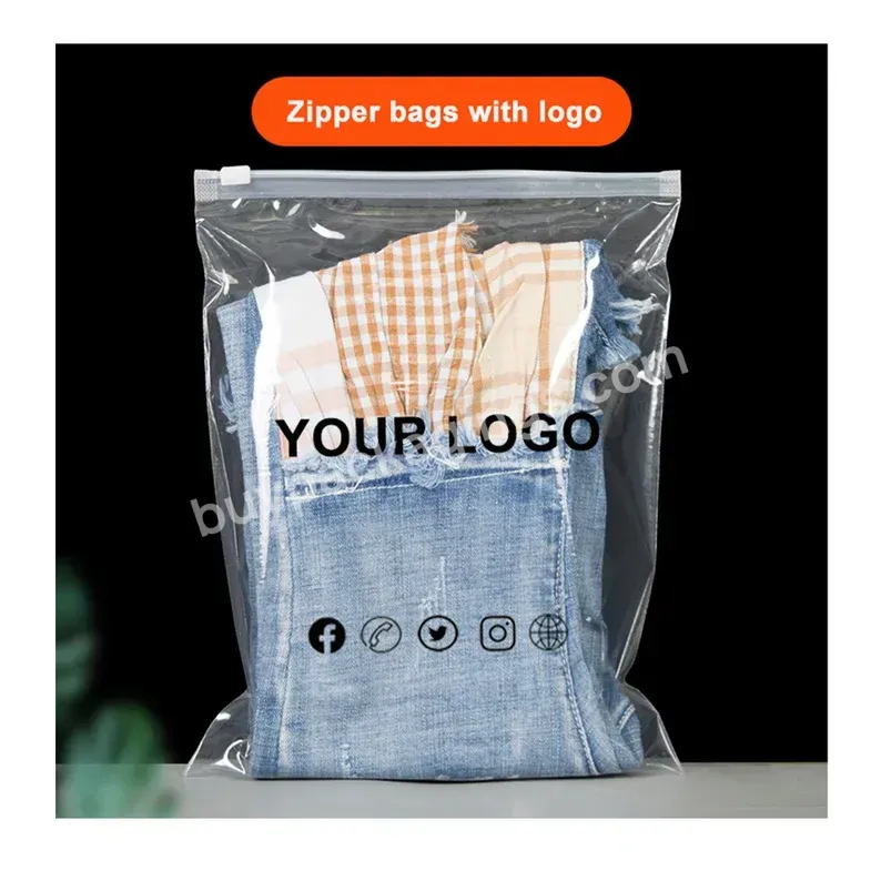 European American Popular Style Eco Friendly Custom Logo Printing Plastic Zipper Bag For Clothing - Buy Zipper Bag For Clothing,Plastic Bag Clothes,Plastic Bag Zipper Clothes.
