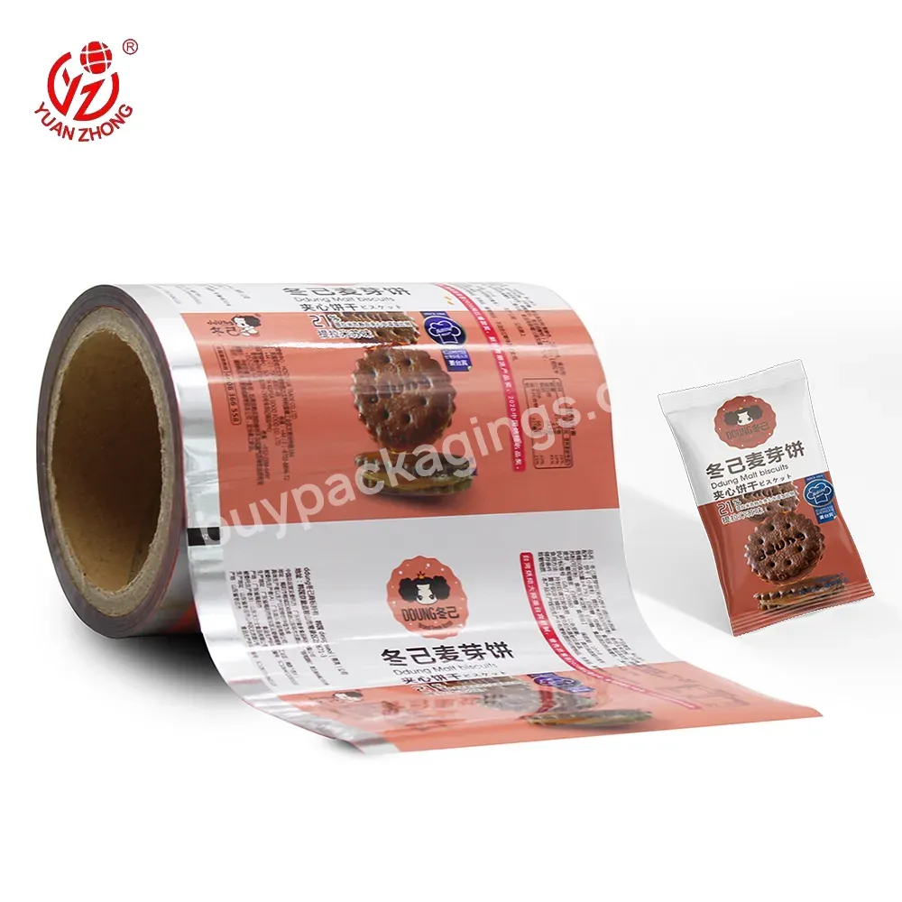 Excellent Factory Oem Printed Plastic Roll Stock Food Grade Film Roll For Biscuit/candy/chocolate Bar Packaging - Buy Plastic Roll Stock,Packaging Film Roll,Film Roll.