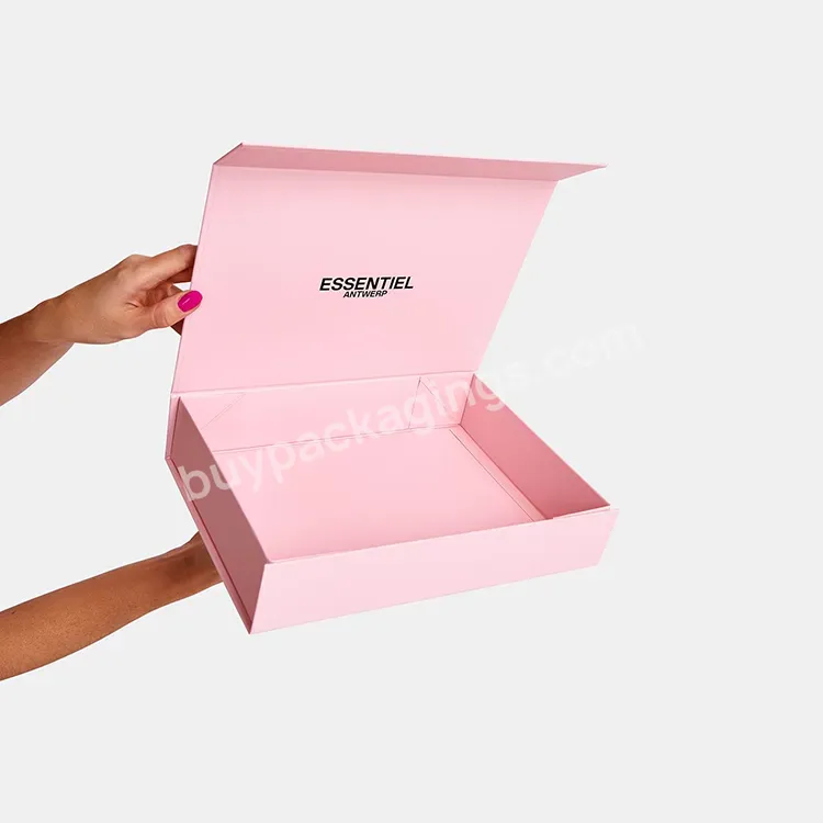 Eyecatching Pink Foldable Boxes Pink Rigid Collapsible Boxes Pink Foldable Rigid Box For Clothes With Custom Logo - Buy Foldable Rigid Box,Pink Foldable Boxes,Pink Rigid Collapsible Boxes.