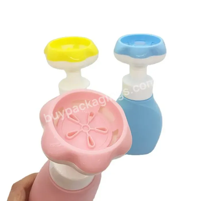 Facial Cleanser Plastic Liquid Soap Bottle With Flower Shaped Foaming Pump Hdpe Hand Soap Bottle With Foam Dispenser - Buy Plastic Hand Soap Bottle,Foam Pump Bottle.