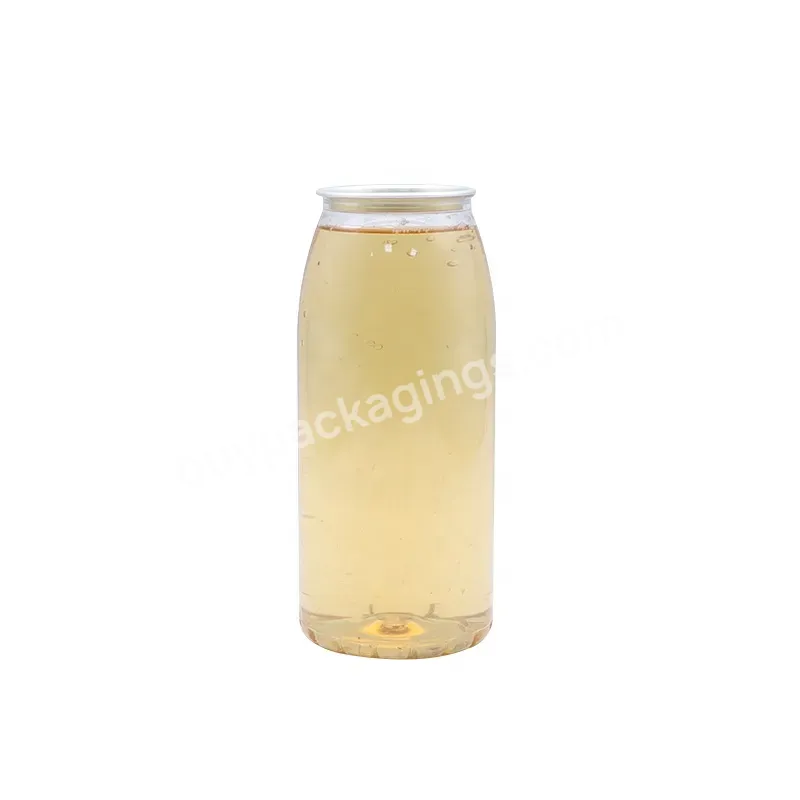 Factory 500ml 650ml Pet Transparent Plastic Juice Beverage Can Coffee Milk Bottle Can With Easy Open Lids - Buy Coffee Milk Bottle Can,650ml Pet Juice Can,Beverage Can 500ml.