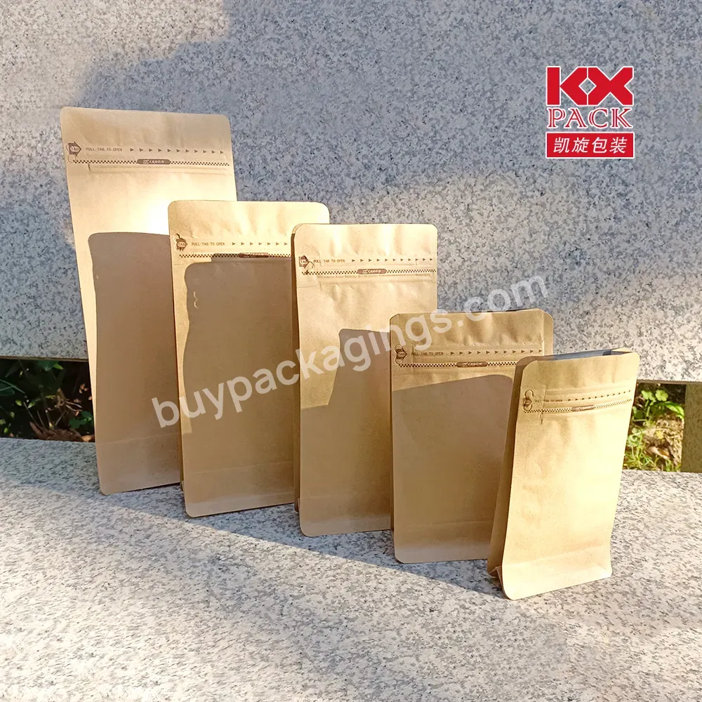 Factory Available Kraft Paper Aluminum Foil 125g 200g 250g 500g 1kg Plastic Flat Bottom Coffee Bag With Zipper - Buy Coffee Bag With Coffee Design,Plastic Square Flat Bottom Bag,Plastic Bag With Zipper.