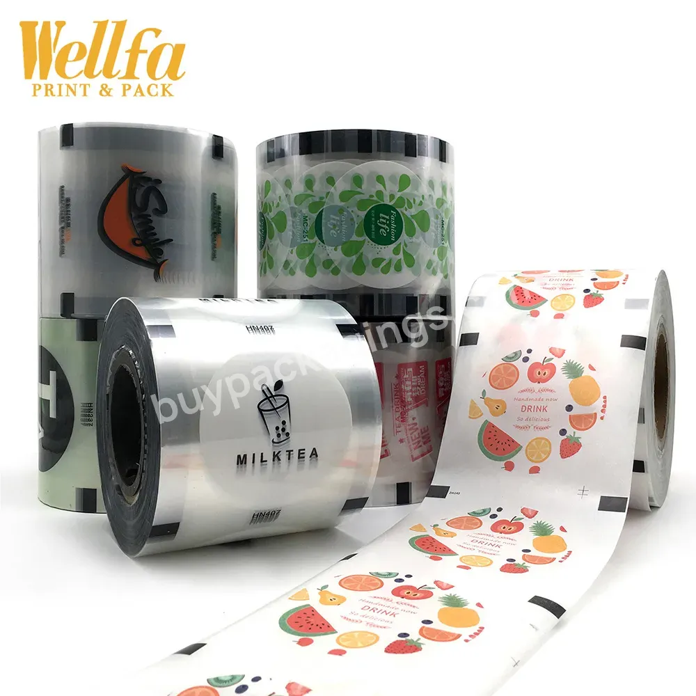 Factory Custom Flexible Paper Fruit Juice Drinks Bubble Tea Cup Sealing Film Packaging Roll Laminated Plastic Film - Buy Stretch Laminating Roll Filmpp Plastic Coffee Milk Tea Fruit Juice Drinks Cup Sealing Packaging Film,Biodegradable Soft Plastic C