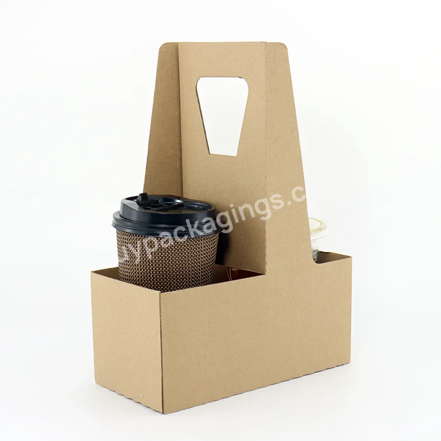 Factory Custom Logo Corrugated Paper Cup Tray 2 Cups Paper Take Away Cup Tray With Handle - Buy Corrugated Paper Cup Tray,2 Cups,Take Away Cup Tray With Handle.