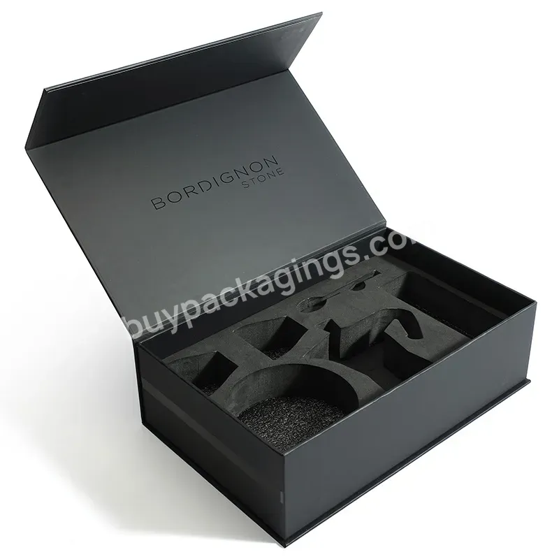Factory Custom Luxury Flip Top Cardboard Black Paper Magnetic Gift Box Packaging With Insert - Buy Black Gift Box,Gift Box Packaging,Magnetic Gift Box.
