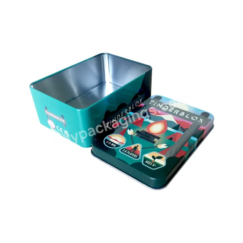 Factory Custom Metal Tin Box Food Grade Rectangle Tin Case Gift Cookie Tin Can With Lid - Buy Metal Tin Box,Tin Case,Tin Can.