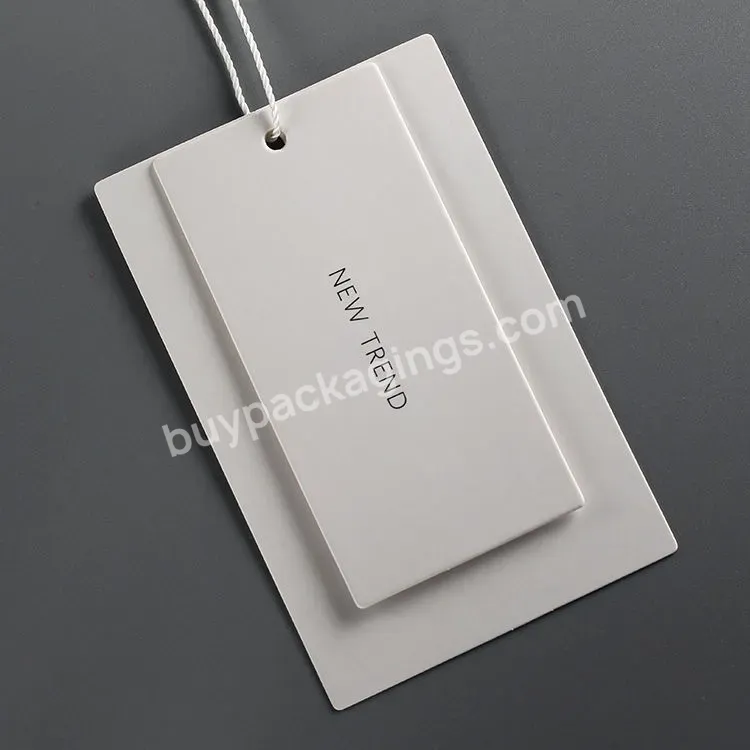 Factory Custom Paper Hang Tag Rope/string With Safety Black Luxury Swing Tags For Clothing