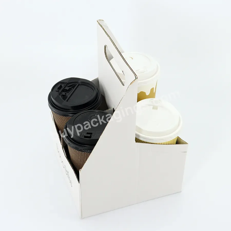 Factory Custom Print Logo Corrugated White Paper Cup Tray 4 Cups Take Away Cup Tray With Handle - Buy Print Logo Corrugated White Paper Cup Tray,4 Cups Take Away Cup Tray,With Handle.