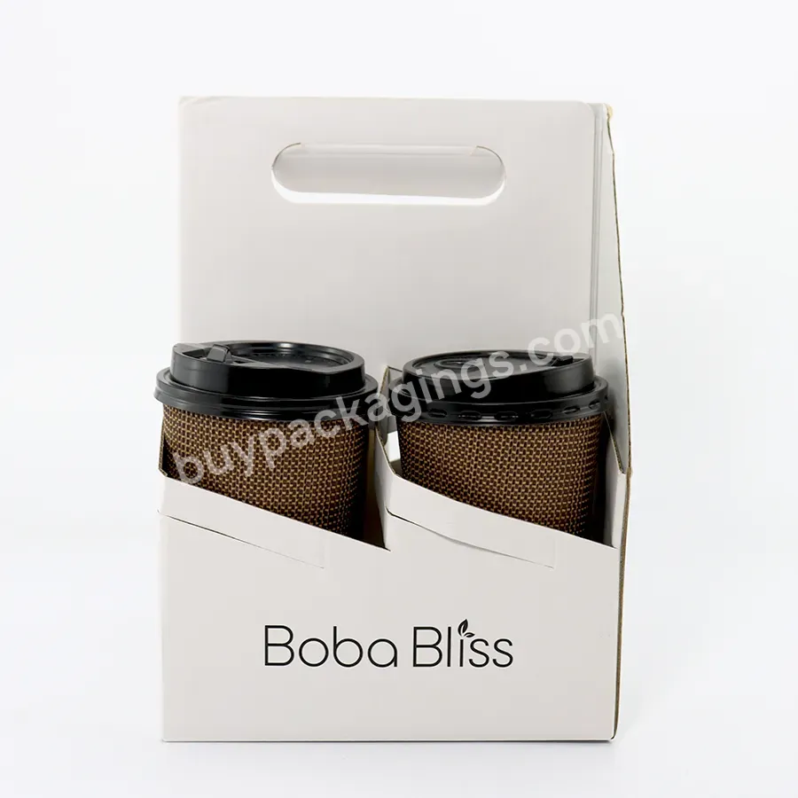 Factory Custom Print Logo Corrugated White Paper Cup Tray 4 Cups Take Away Cup Tray With Handle - Buy Print Logo Corrugated White Paper Cup Tray,4 Cups Take Away Cup Tray,With Handle.