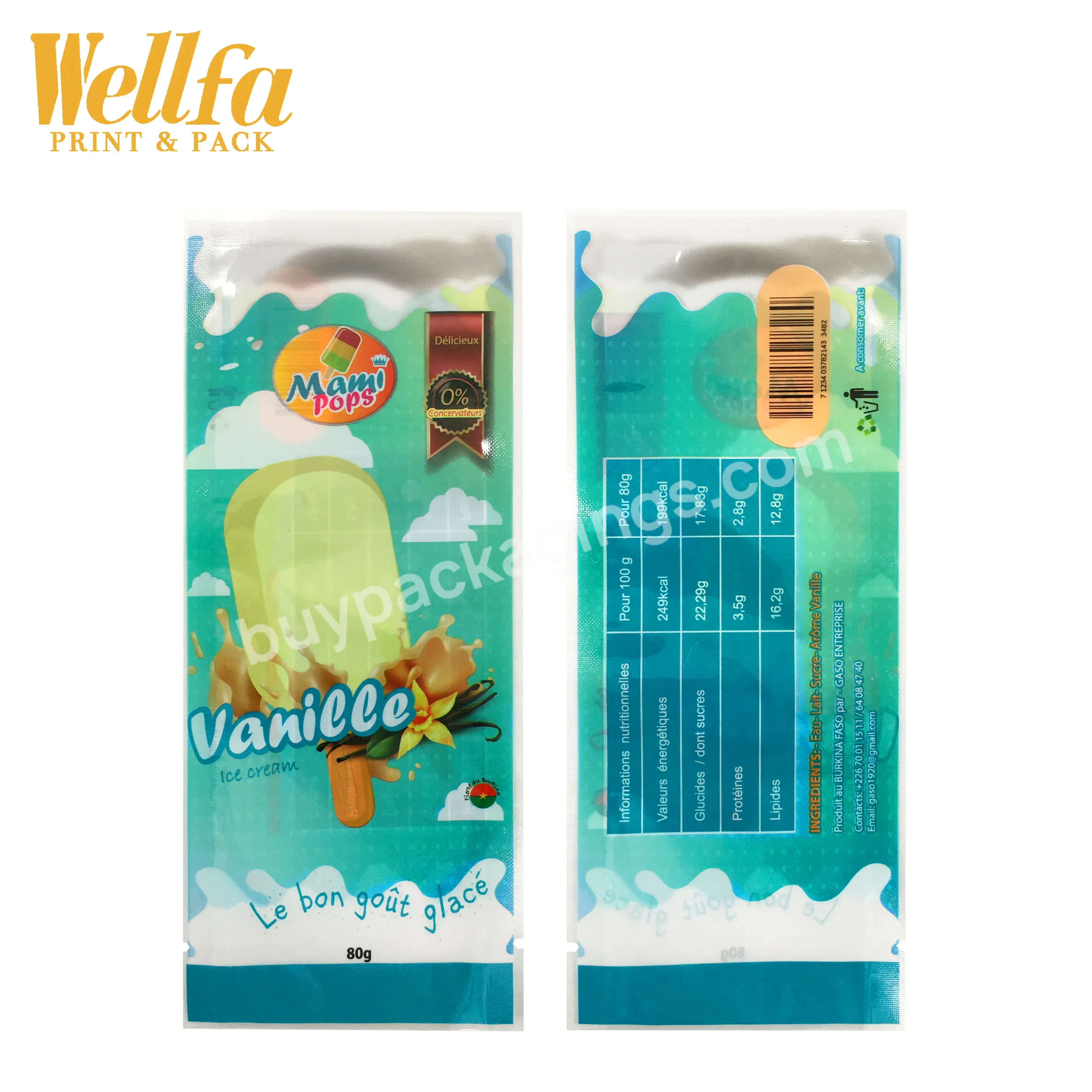 Factory Custom Printed Frozen Disposable Plastic Popsicle Wrappers Packaging Bag - Buy Back Heat Seal Plastic Popsicle Packaging Bag,Frozen Laminated Packaging Popsicle Plastic Bag For Ice Cream,Food Grade Heat Seal Ice Cream Popsicle Packaging Bag F