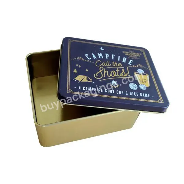 Factory Custom Printed Metal Container Food Grade Metal Tin Box Square Rectangle Empty Tin Cans - Buy Luxury Food Tea Packaging Metal Tin Can Box,Square Rectangle Empty Tin Cans,Factory Custom Printed Metal Container.