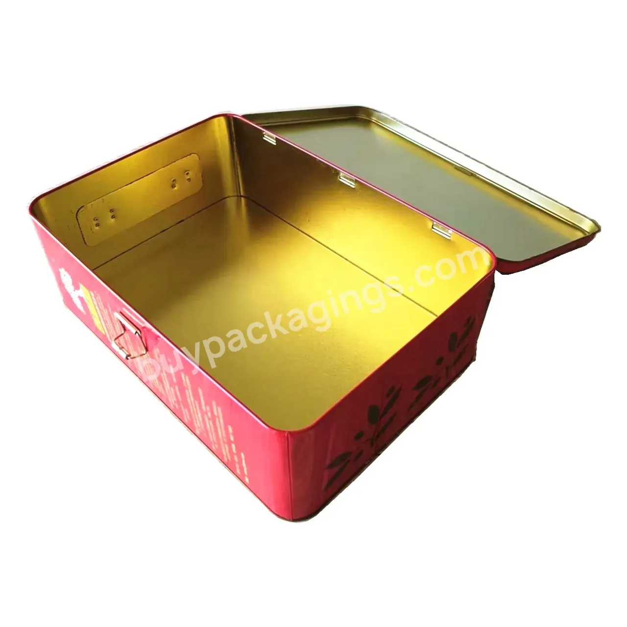 Factory Customize Produce Large Tin Box With Handle And Lock For Olive Oil,Whisky,Brandy,Wine Bottles Packaging - Buy Wine Metal Box Large Rectangle,Brandy Metal Box Large Size,Olive Oil Bottles Metal Tin Box Large.