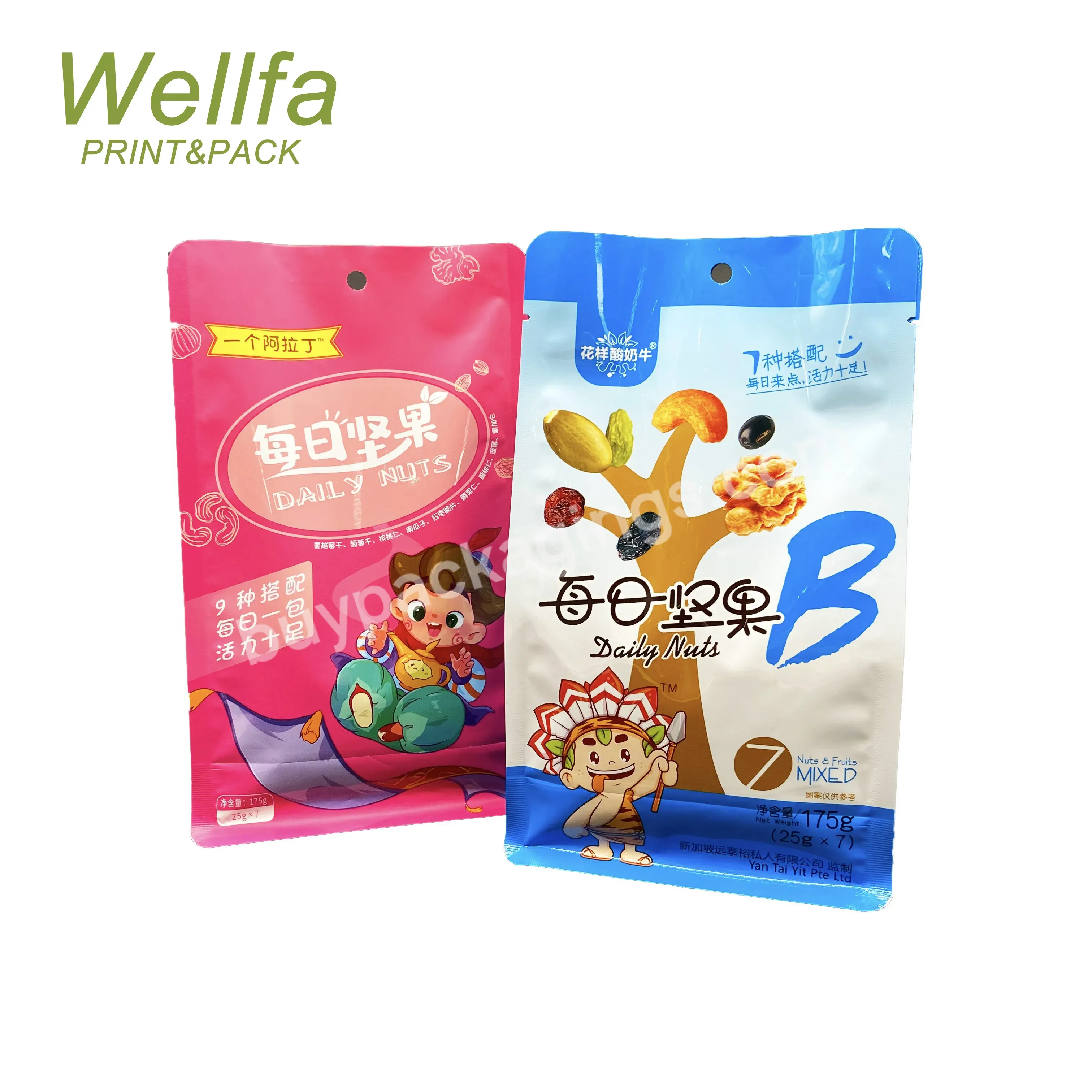 Factory Customized Euro Colorful Printed Aluminium Foil Inside Hole Handle Tear Notch For Food Nuts Stand Up Pouch - Buy Hole Handle Packaging Bags,Colorful Printed Nuts Tear Packaging Bag,Glossy Foil Lined Stand Up Pouch.