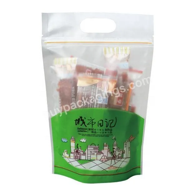 Factory Customized High Quality Nut Snacks Vertical Packaging Bag Window Zipper Plastic Bag Food Packaging Bags