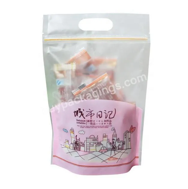 Factory Customized High Quality Nut Snacks Vertical Packaging Bag Window Zipper Plastic Bag Food Packaging Bags