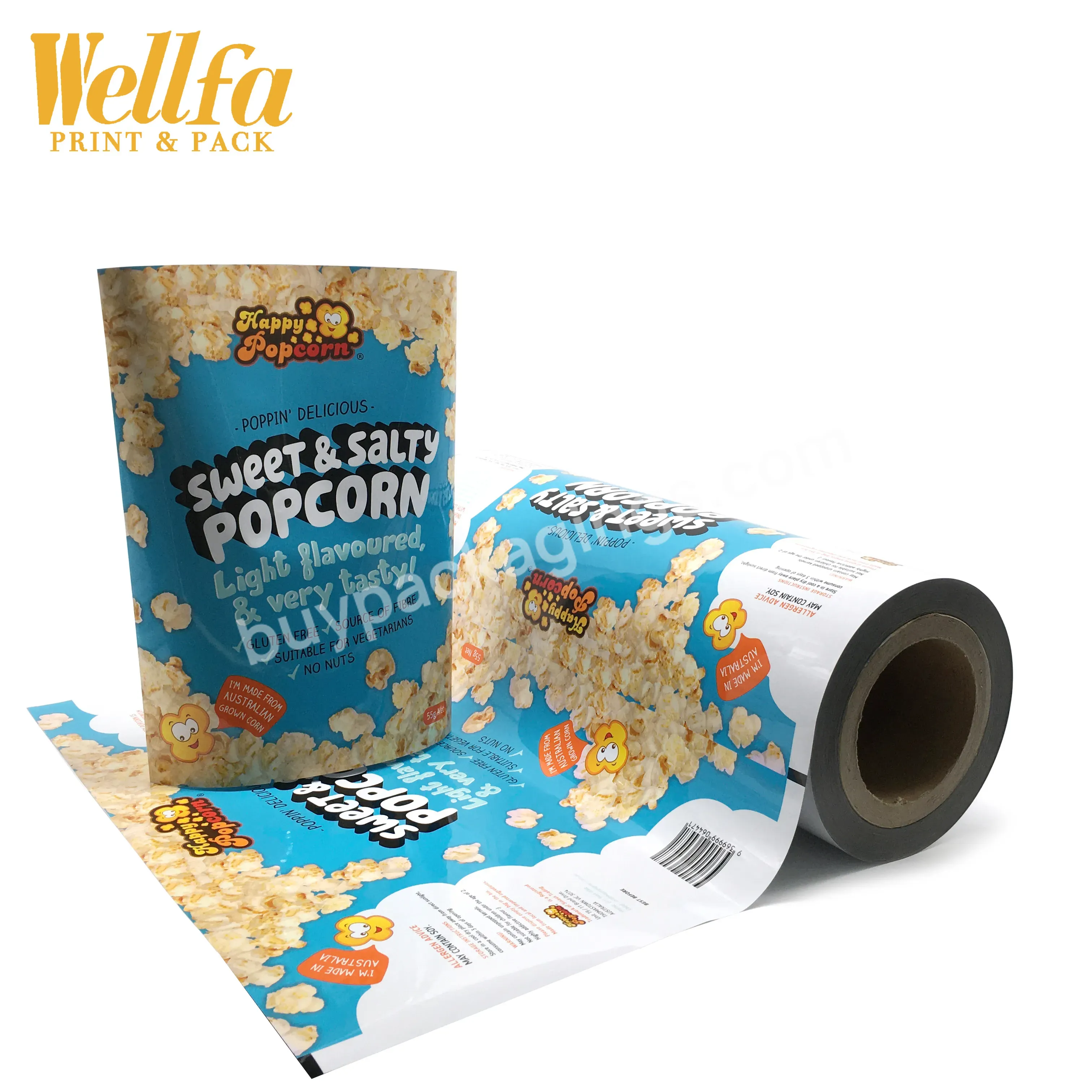 Factory Customized Printed Laminating Flexible Packaging Sachet Roll For Popcorn Snack Packaging Auto Packing Plastic Films - Buy Plastic Film Aluminum Foil Film,Plastic Film Stretch Plastic Film Roll,Plastic Film Composite Aluminum Foil Roll Film.
