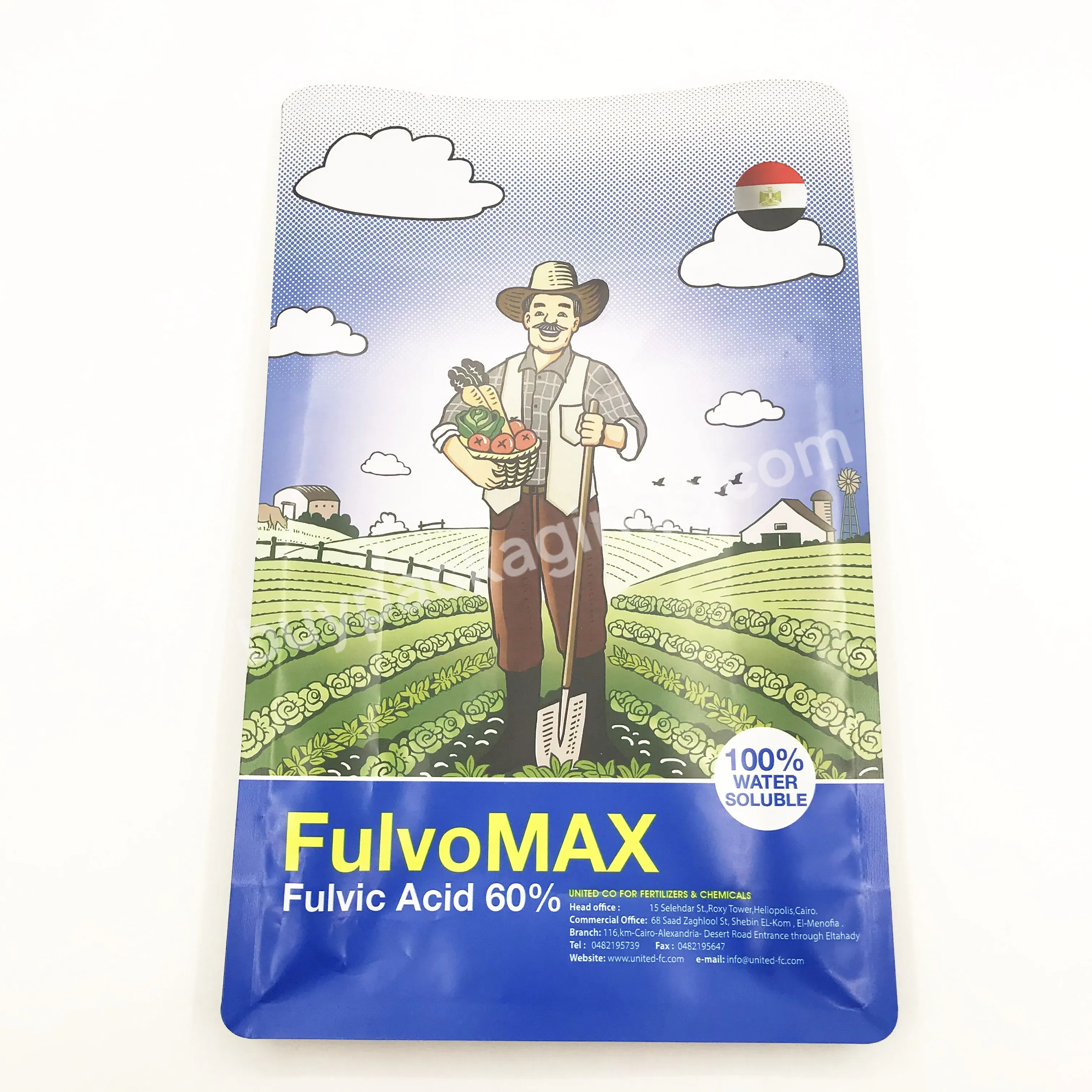 Factory Customized Side Gussets 10kg Water Soluble Fertilizer Package Flat Bottom Bag - Buy Fertilizer Bag,Side Gusset Bag,Eight Side Gusset Bags.