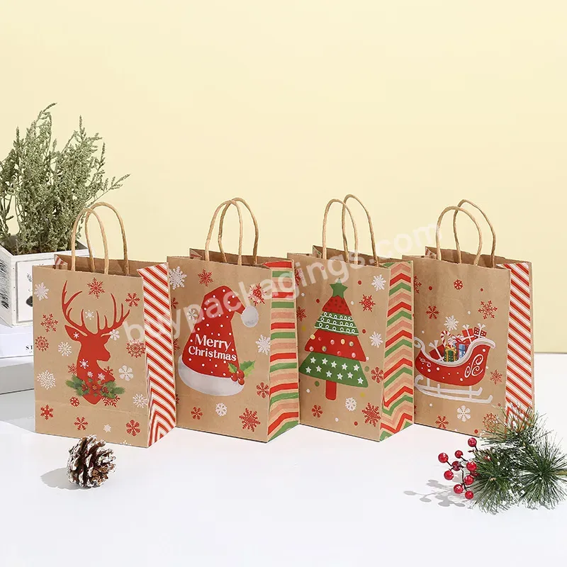 Factory Direct Christmas Gift Handbags Christmas Eve Candy Apple Gift Paper Bags Kraft Paper Packaging Bags Wholesale - Buy Kraft Paper Bag,Christmas Gift Handbags,Paper Packaging Bag.