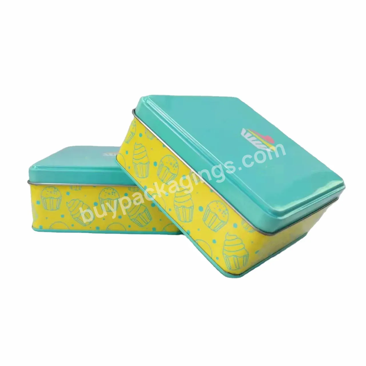 Factory Direct Oem Or Custom Print Square Cupcake Tin Small Cake Tin With Lid 105mm Square Metal Tin - Buy Square Cake Tin,Cupcake Tin Can,Tin Can For Cake.
