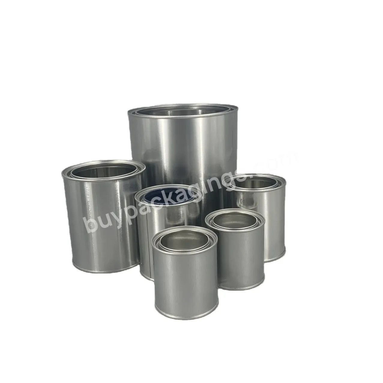 Factory Direct Sale 1l Round Metal Can With Lever Lid For Paint Packaging