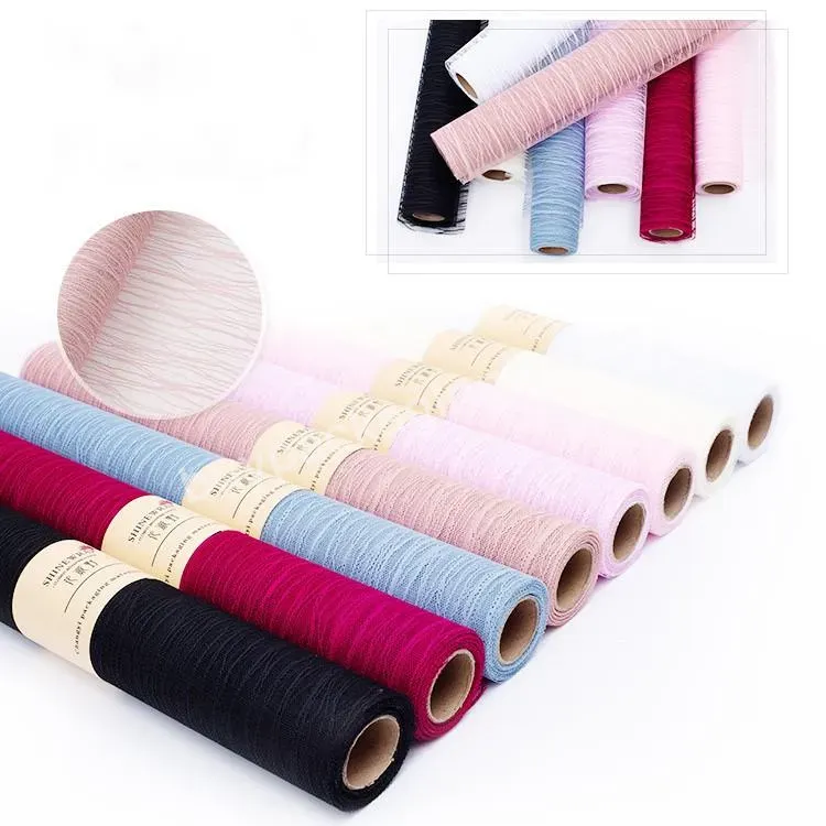 Factory Direct Supply 50cm*5y Rolling Gauze Mesh Craft Crepe Paper For Crafting/flower Wrapping/gift Packaging - Buy Rolling Gauze Mesh,Craft Crepe Paper,Crafting/flower Wrapping/gift Packaging.
