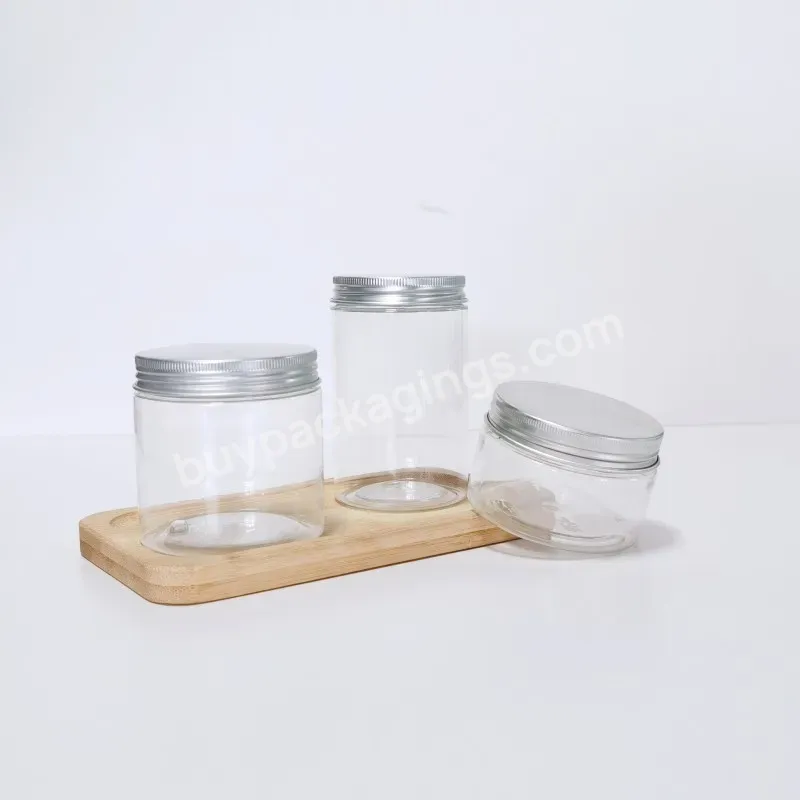 Factory Directly Supply Different Capacity Plastic Nuts Grains Sealed Food Cans Candy Pet Jar With Aluminum Screw Caps - Buy Plastic Jars With Aluminum Silver Screw Lid,Pet Plastic Jar,Aluminum Lid Bottle.