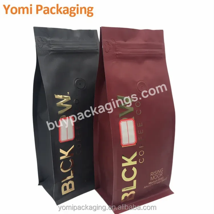 Factory Hot Sale Matte Oil Laminated Aluminum Foil Flat Bottom Coffee Bag With Valve And Easy Tear Zipper - Buy Coffee Bag With Valve And Easy Tear Zipper,Aluminum Foil Flat Bottom Coffee Bag,Matte Oil Laminated Coffee Bag.