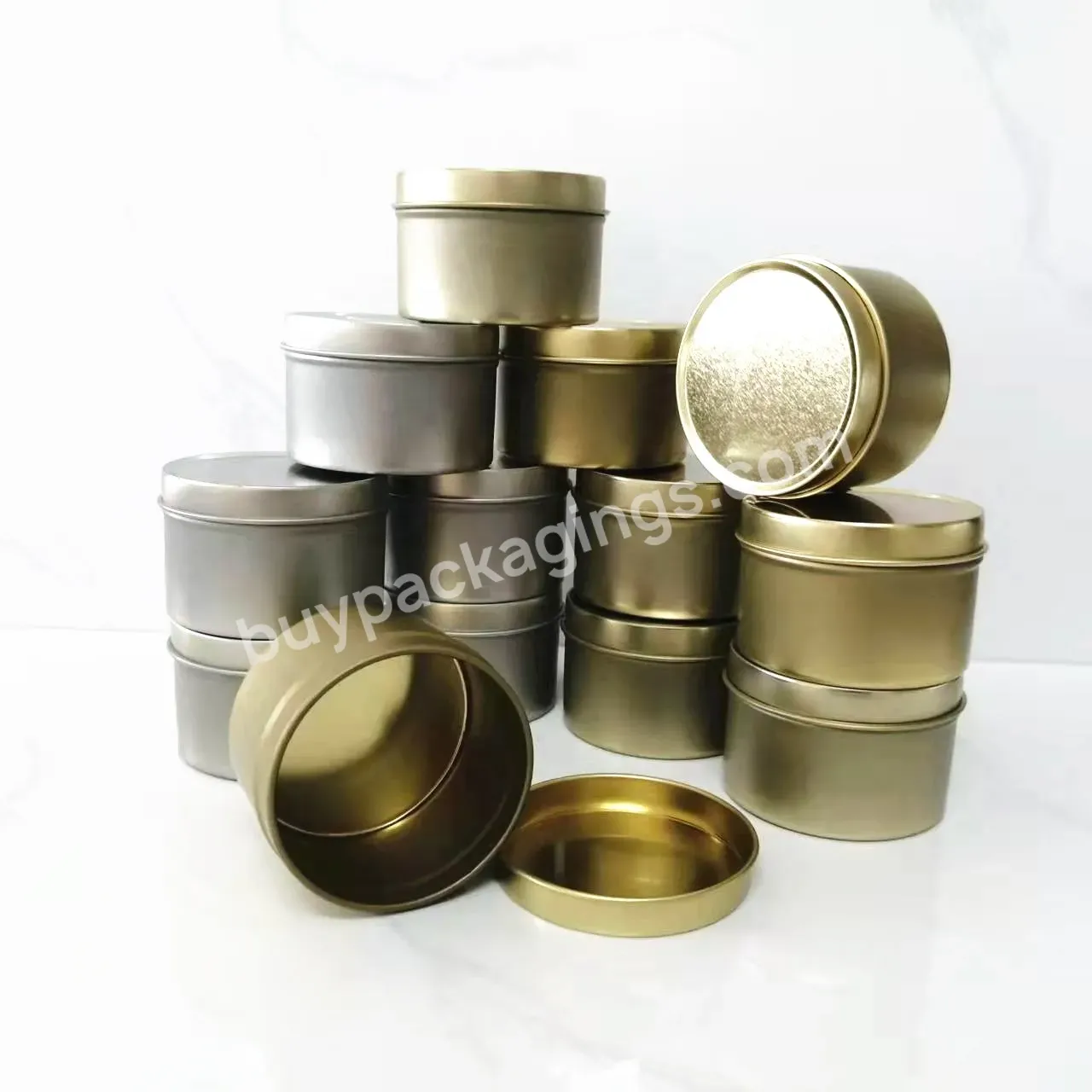 Factory Large Stock 2.5oz 3oz Candle Tins With Lids In Bulk Scented Soy Wax Candle Tin For Candle Making 60x40mm