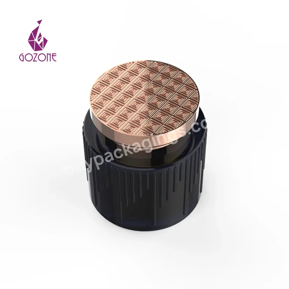 Factory Luxury Wide Mouth Custom Dark Round Glass Container For Bakhoor