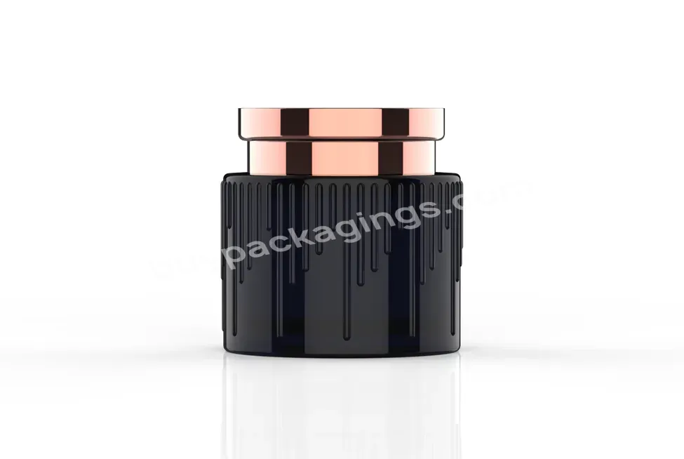 Factory Luxury Wide Mouth Custom Dark Round Glass Container For Bakhoor