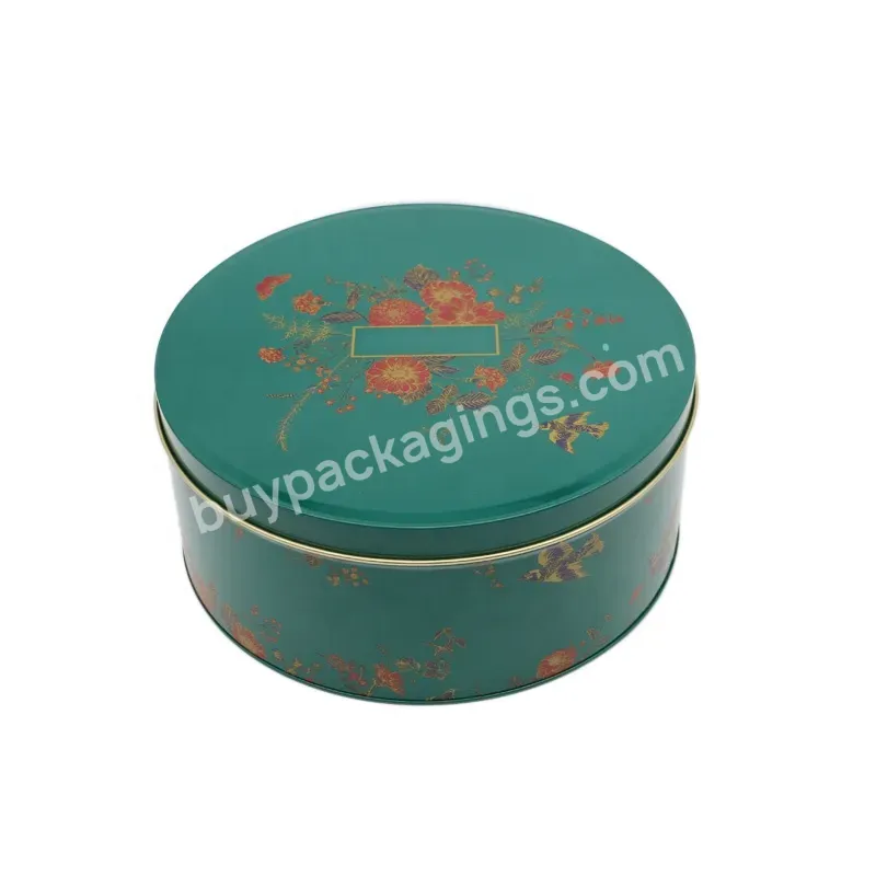 Factory Make Custom Design Christmas Cake Tin In Large Round Shape Tin Can With Lid - Buy Cake Tin With Lid,Metal Cake Tin,Decorative Cake Tins.