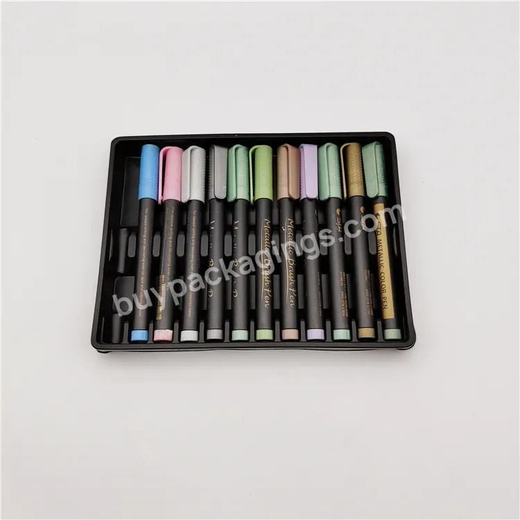 Factory Manufactures Stationery Fixed Tray Plastic Blister Insert Packaging Color Pen Packaging Black Plastic - Buy Pp Corrugated Box,Pp Plastic Stationery Box,Plastic Packaging Box.
