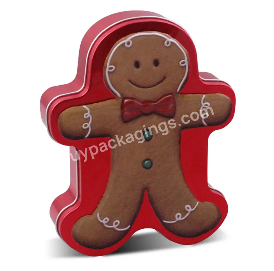 Factory Oem Custom Gingerbread Cookie Tin Can Empty Metal Can In Fancy Special Shape For Packaging Cookies - Buy Empty Cookie Tin,Fancy Cookie Tin,Large Tin Gingerbread Man.