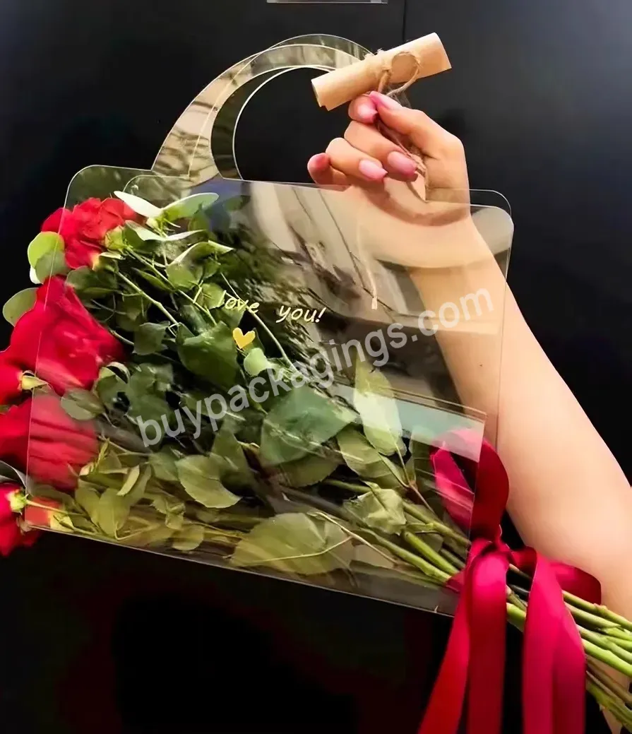 Factory Price Customized Logo Flower Clear Bags Packaging For Gift And Flowers Handbag Fashion Floral Packaging Plastic Bags - Buy Clear Flowers Bag Plastic Bags For Flower,Clear Plastic Flower Bags Customized Logo,Wholesalers Customized Logo Bouquet