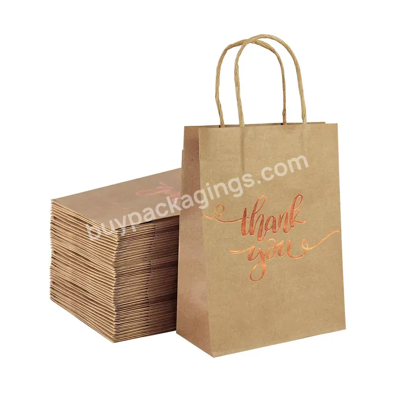 Factory Price Recyclable Kraft Colorful Paper Bag With Rope Handle Custom Logo Flat Handle Kraft Paper Bag - Buy Kraft Brown Paper Bags,Recyclable Kraft Paper Bag,Flat Handle Kraft Paper Bag.