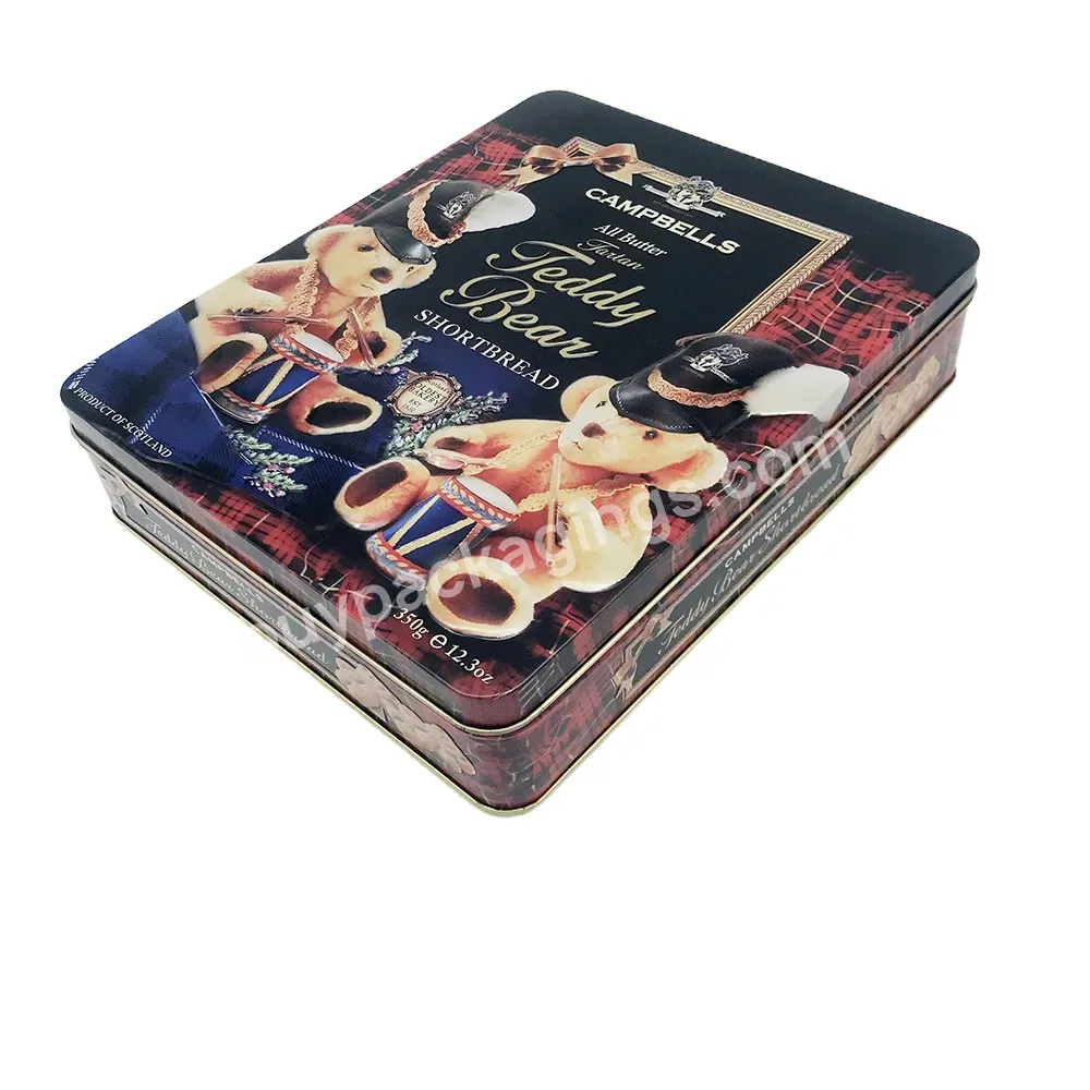 Factory Rectangle Customized Cookie Biscuit Tin Container - Buy Cookie Biscuit Tin Container,Packaging Tin,Custom Printed Tin Box.