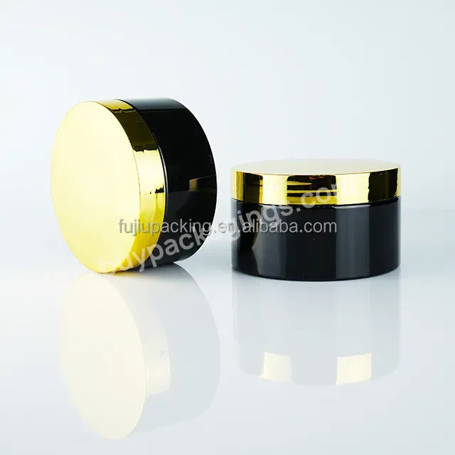 Factory Sales 89mm Wide Mouth Light Black Cream Jar Plastic Pot Box Mini Cosmetic Container With Screw Gold Lids - Buy Factory Sales 68mm Wide Mouth Light Black Cream Jar,150ml 200ml 250ml 8oz Black Cosmetic 89 Mm,Plastic Pot Box Mini Cosmetic Contai