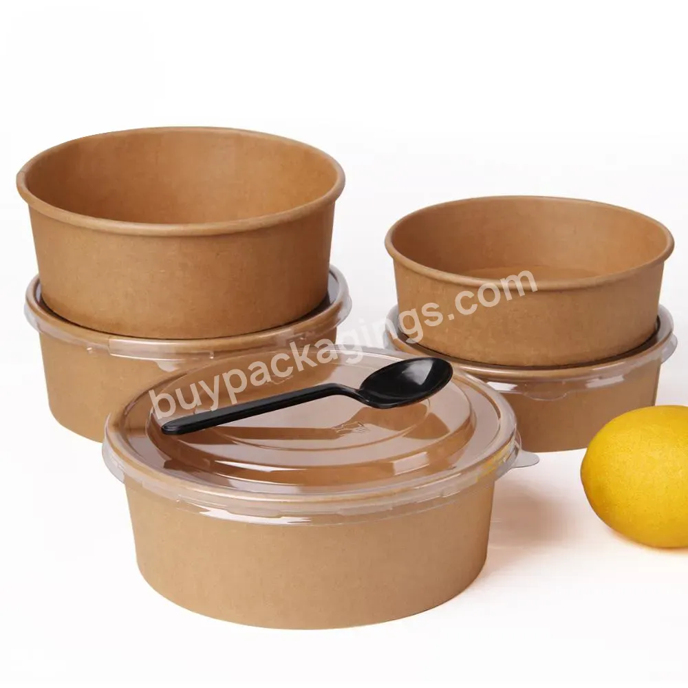 Factory Supply 500ml Biodegradable Disposable Squat Paper Kraft Bowl Paper Bowl With Lid - Buy Kraft Paper Bowl,Disposable Kraft Paper Bowl,50ml Kraft Paper Bowl.