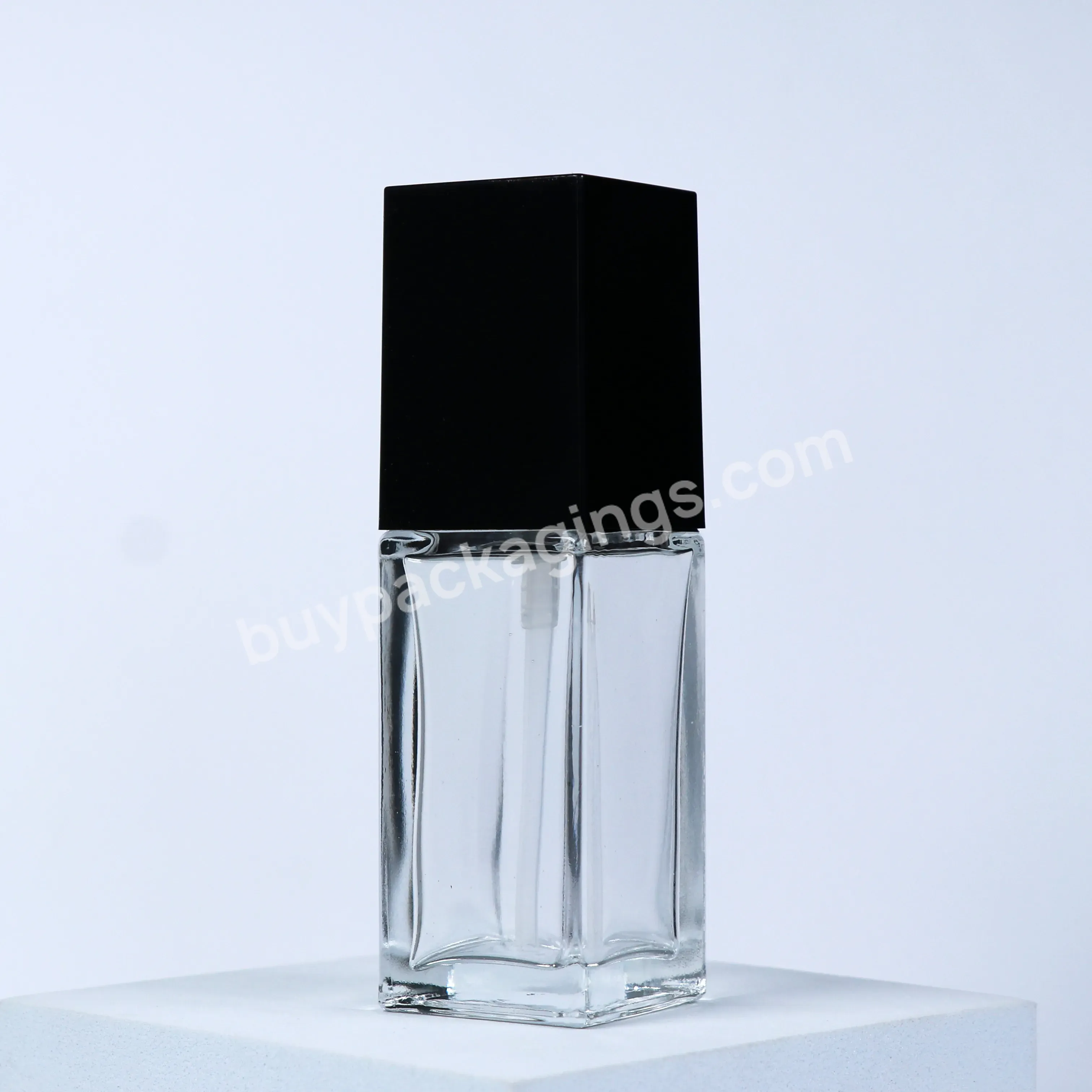 Factory Supply Empty Cosmetic Square Clear 30ml 100ml Liquid Foundation Glass Bottle - Buy Clear Glass Bottle For Packaging,Cosmetic Botttle Glass For Skin Care,Pump Glass Bottle For Lotion.