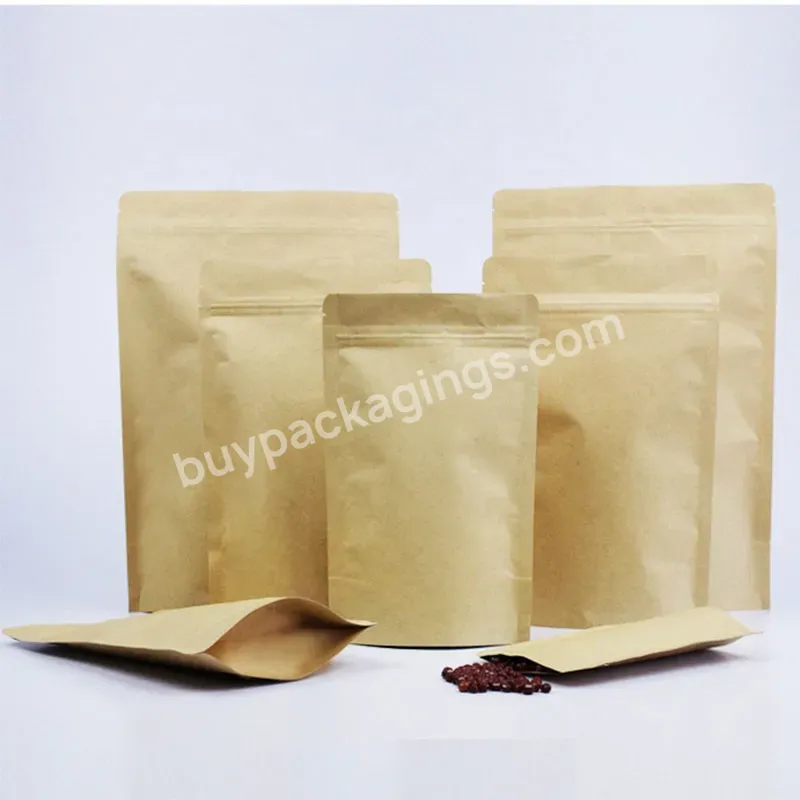 Factory Supply Free Samples High Quality Recycled Stand Up Pouches Brown Kraft Paper Bag For Food - Buy Kraft Paper Bag,Kraft Paper Storage Bag,Kraft Paper Food Package Bag.