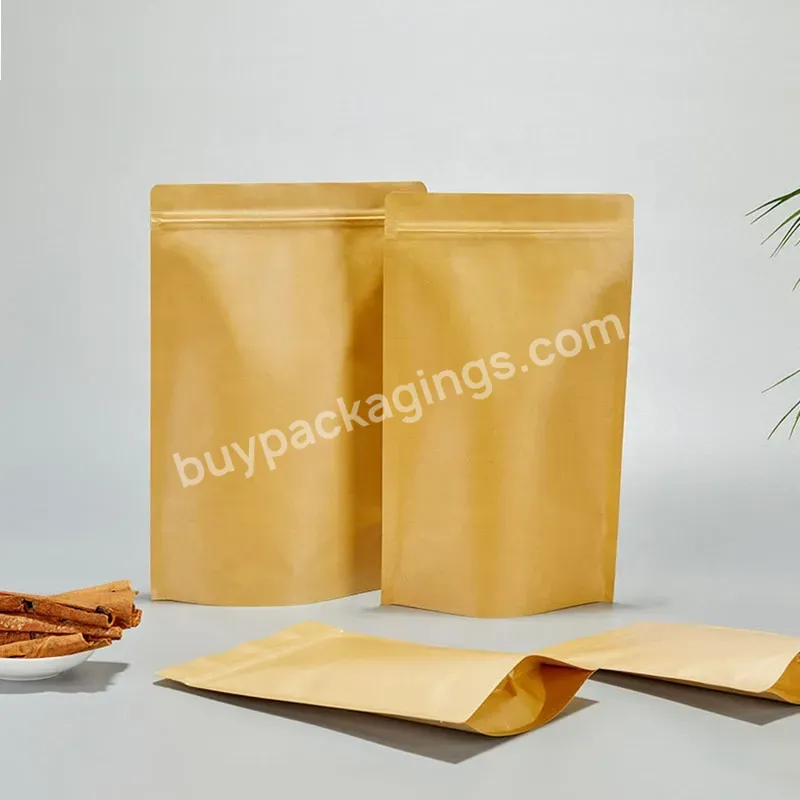 Factory Supply Free Samples High Quality Recycled Stand Up Pouches Brown Kraft Paper Bag For Food - Buy Kraft Paper Bag,Kraft Paper Storage Bag,Kraft Paper Food Package Bag.