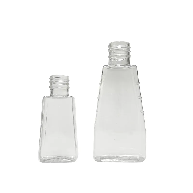 Factory wholesale 30ml 50ml 60ml trapezoidal PET hand sanitizer plastic bottles refillable octagonal bottle travel size