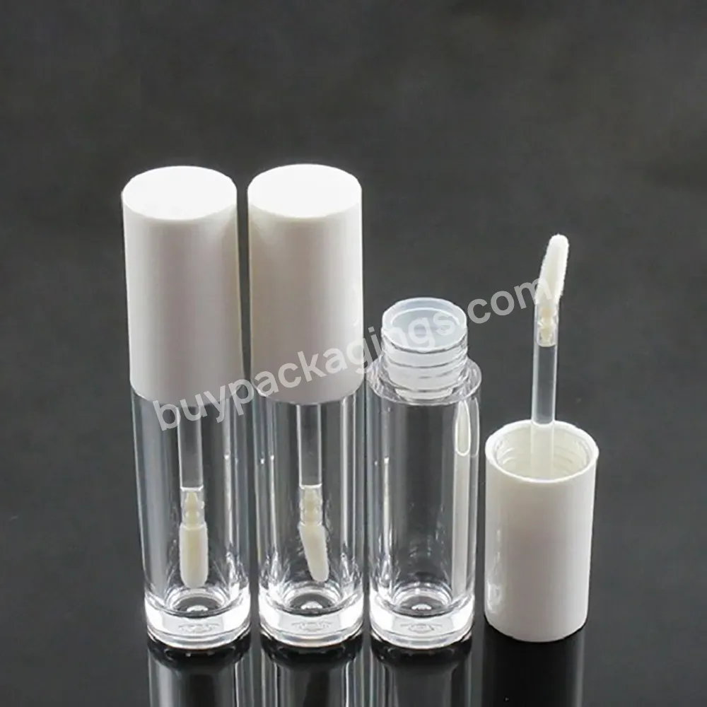 Factory Wholesale 3ml Custom Lip Gloss Tubes White Cap Lipgloss Tube Container