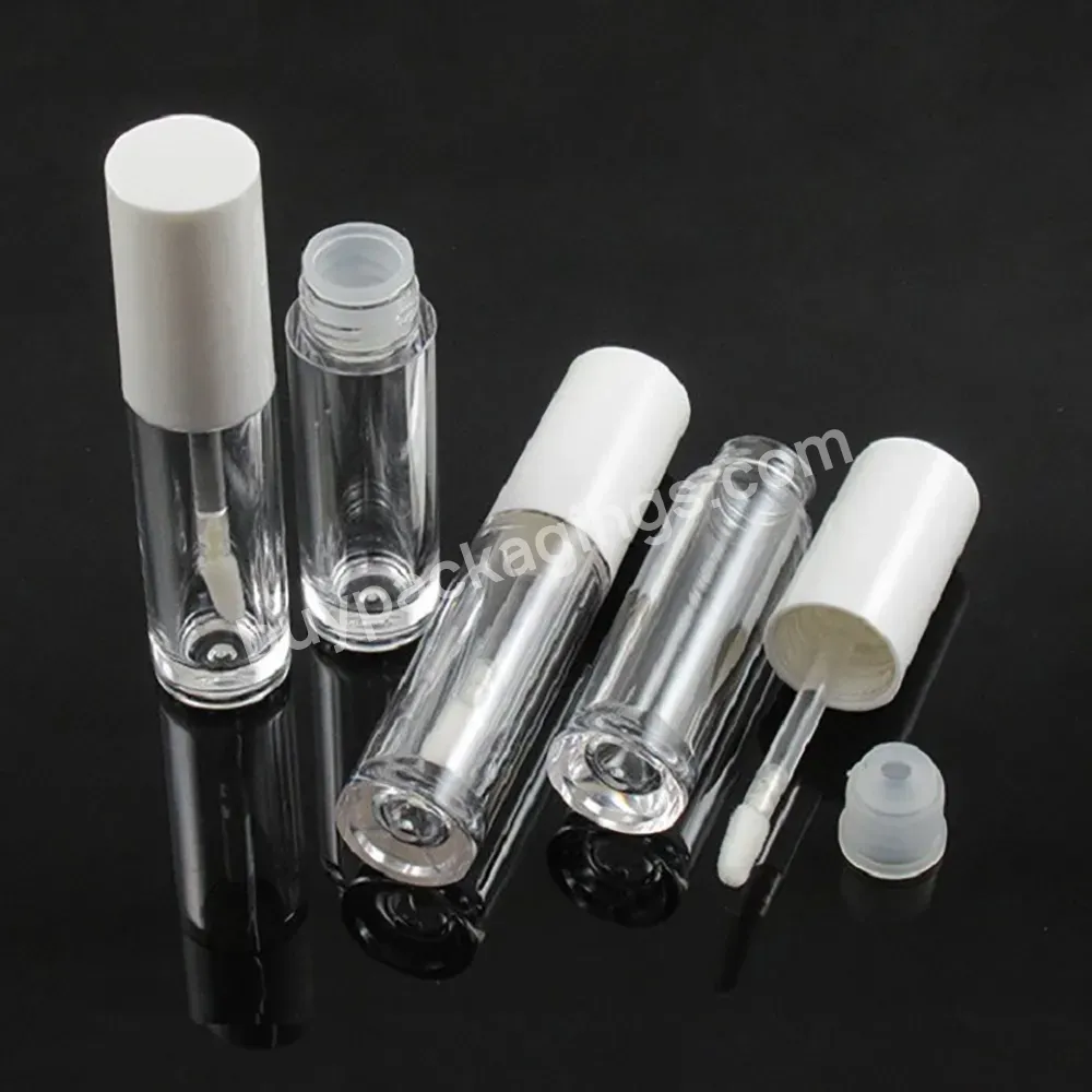 Factory Wholesale 3ml Custom Lip Gloss Tubes White Cap Lipgloss Tube Container