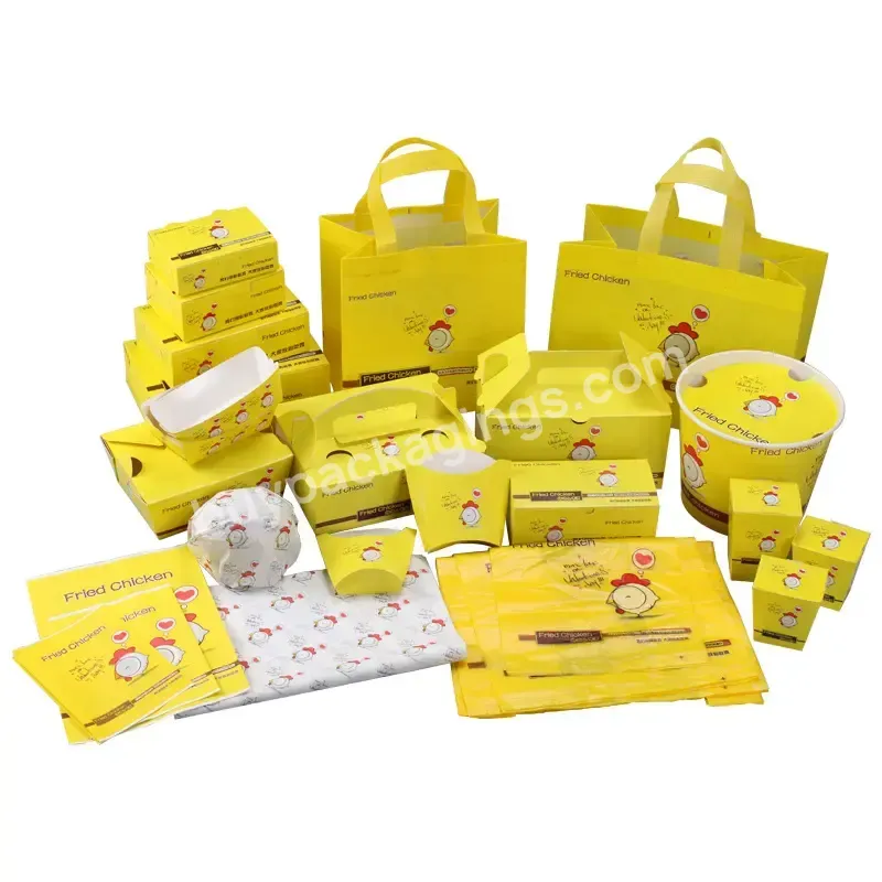 Factory Wholesale Biodegradable Fried Chicken Food Packaging Carton Customization Mark - Buy Custom Wholesale French Fries Hamburger Bento Takeaway Food Cardboard Box Packaging With Logo,Custom Printing Logo Disposable Fried Chicken Take Out Fast Foo