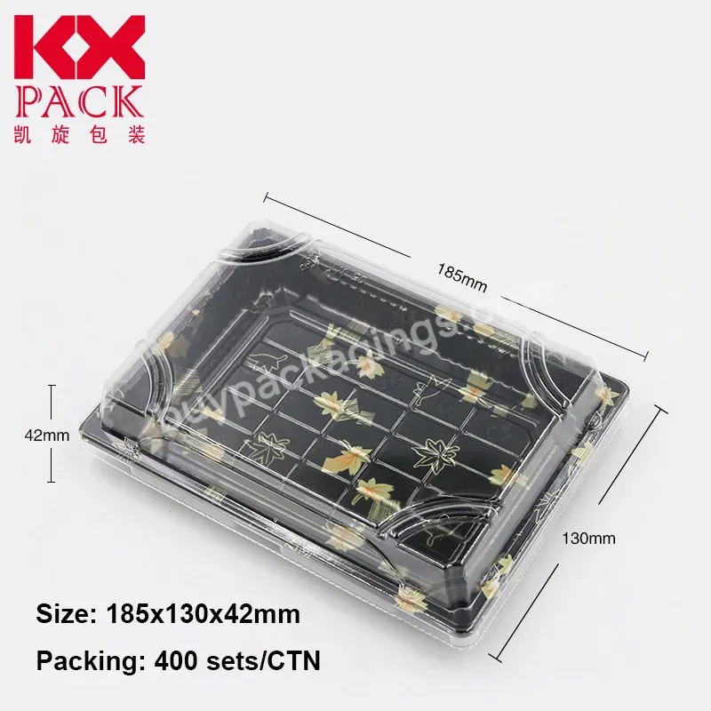 Factory Wholesale Boxes Tray Plates Plastic Packaging Manufacturer Black Takeaway Sushi Box